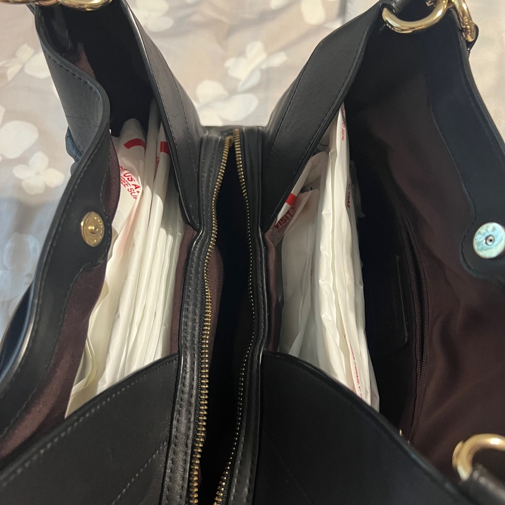 Coach Black Quilted Shoulder Bag with Gold Accents - Picture 3 of 4